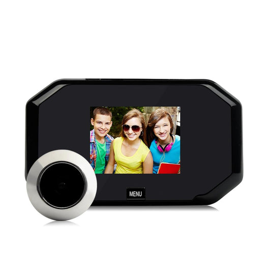 3-Screen 1.0MP Security Camera with Door Peephole & TF Card Support – Black