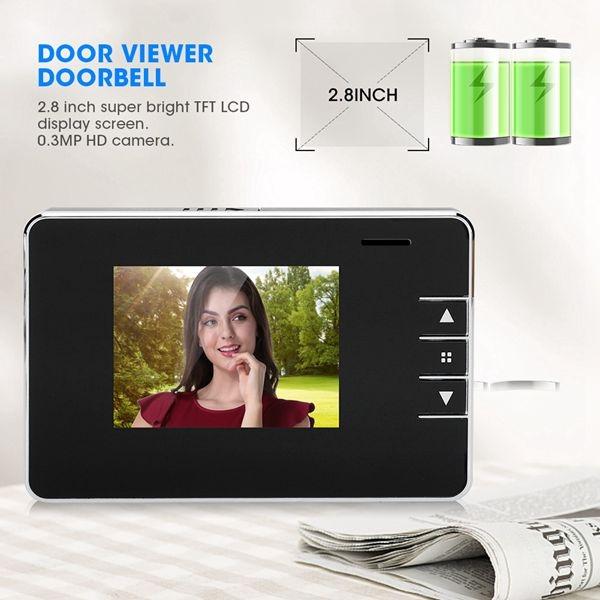 Digital Peephole Doorbell with 2.8-Inch Screen & 0.3MP Camera – Indoor Door Viewer for Home Security