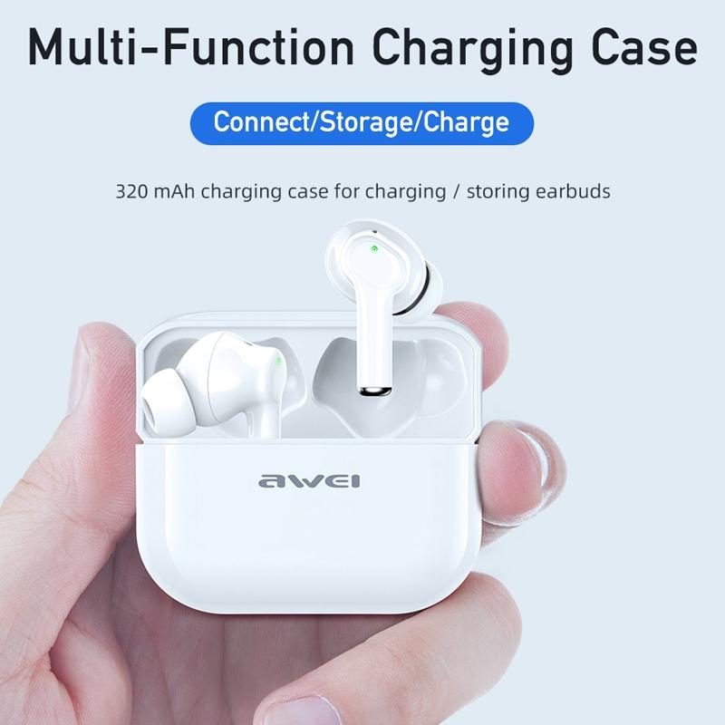 TA1 TWS Waterproof Bluetooth 5.0 Headset – ANC Noise Cancelling, Charging Case, Long Battery Life, Secure Fit