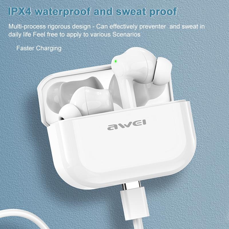 TA1 TWS Waterproof Bluetooth 5.0 Headset – ANC Noise Cancelling, Charging Case, Long Battery Life, Secure Fit