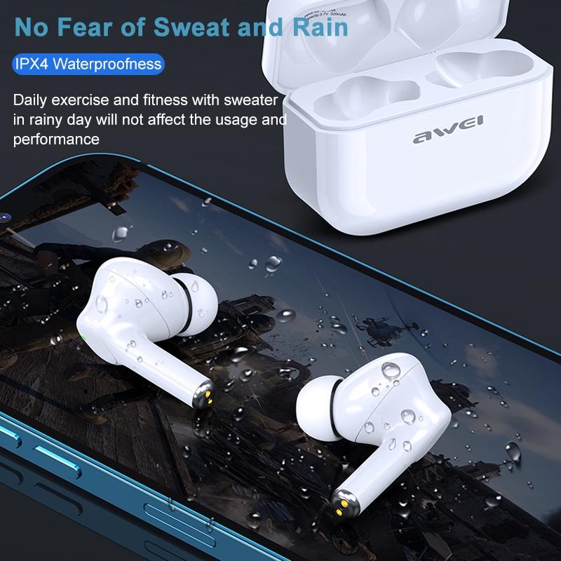TA1 TWS Waterproof Bluetooth 5.0 Headset – ANC Noise Cancelling, Charging Case, Long Battery Life, Secure Fit