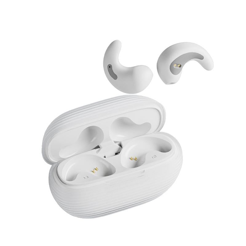 Bluetooth Sleep Earphones with Charging Case – White Wireless In-Ear Headphones for Restful Sleep with Silicone Protective Case