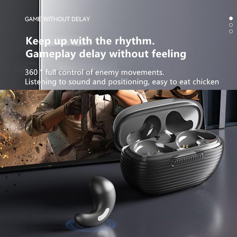 Bluetooth Sleep Earphones with Charging Case – White Wireless In-Ear Headphones for Restful Sleep with Silicone Protective Case