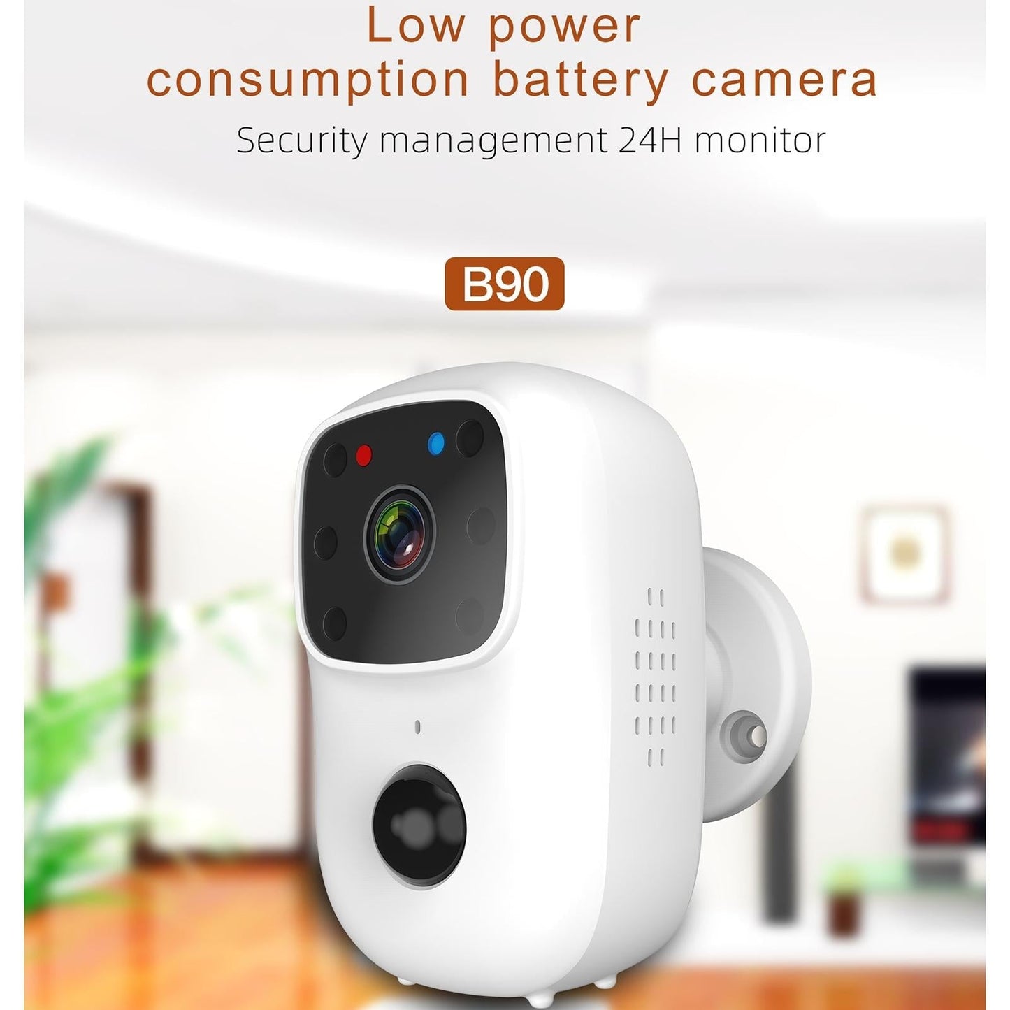 Low-Power Battery-Powered Security Camera – PIR Motion Detection, Two-Way Intercom, Wireless Surveillance