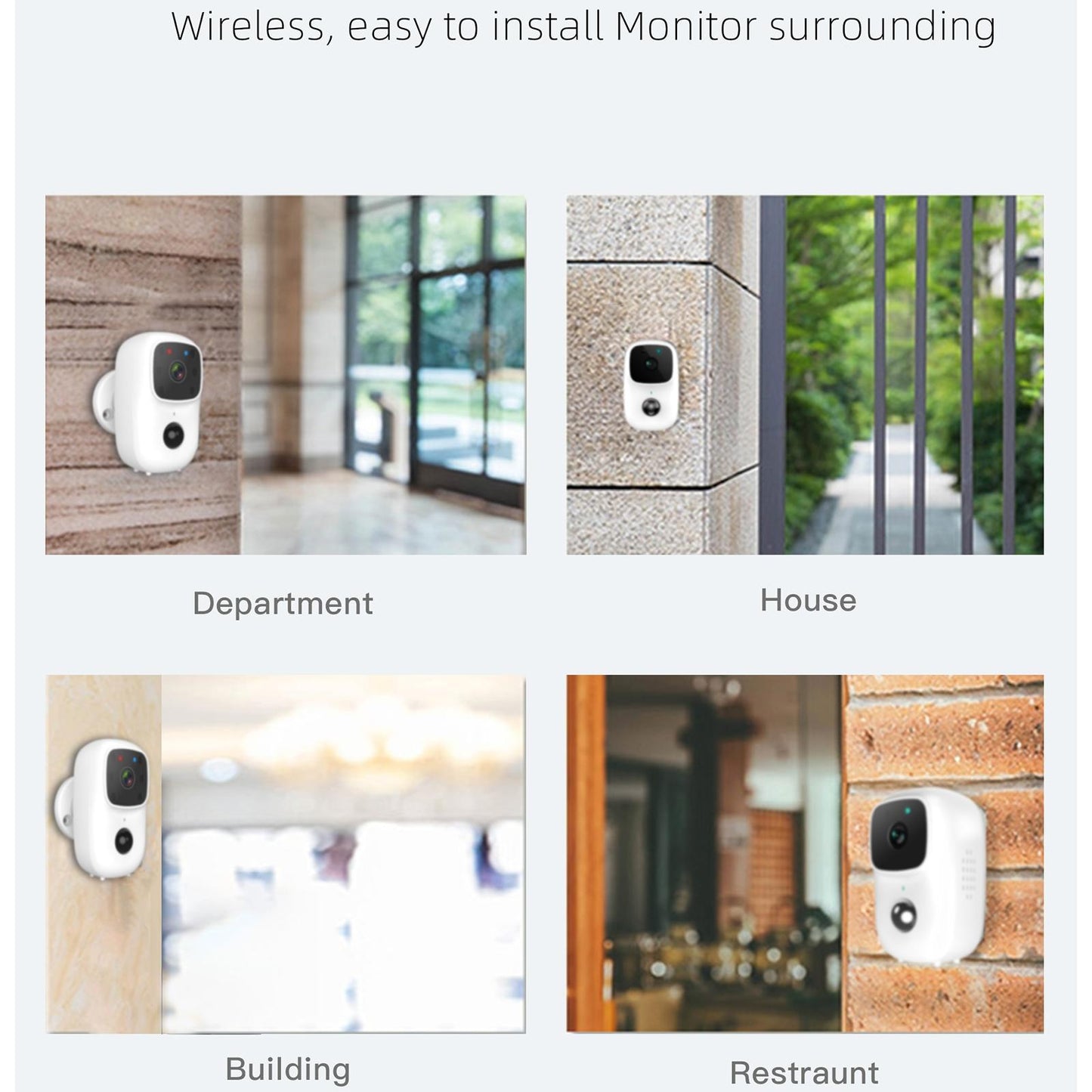 Low-Power Battery-Powered Security Camera – PIR Motion Detection, Two-Way Intercom, Wireless Surveillance