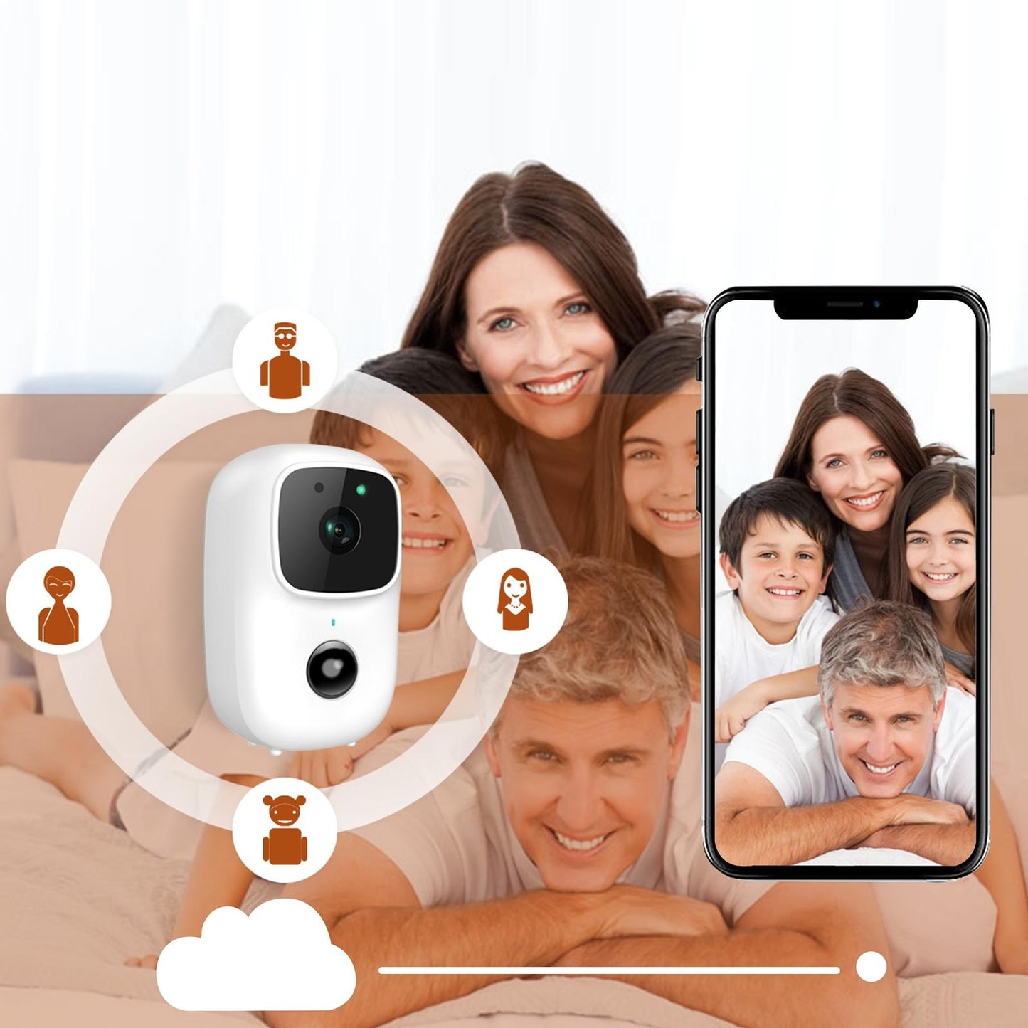 Low-Power Battery-Powered Security Camera – PIR Motion Detection, Two-Way Intercom, Wireless Surveillance