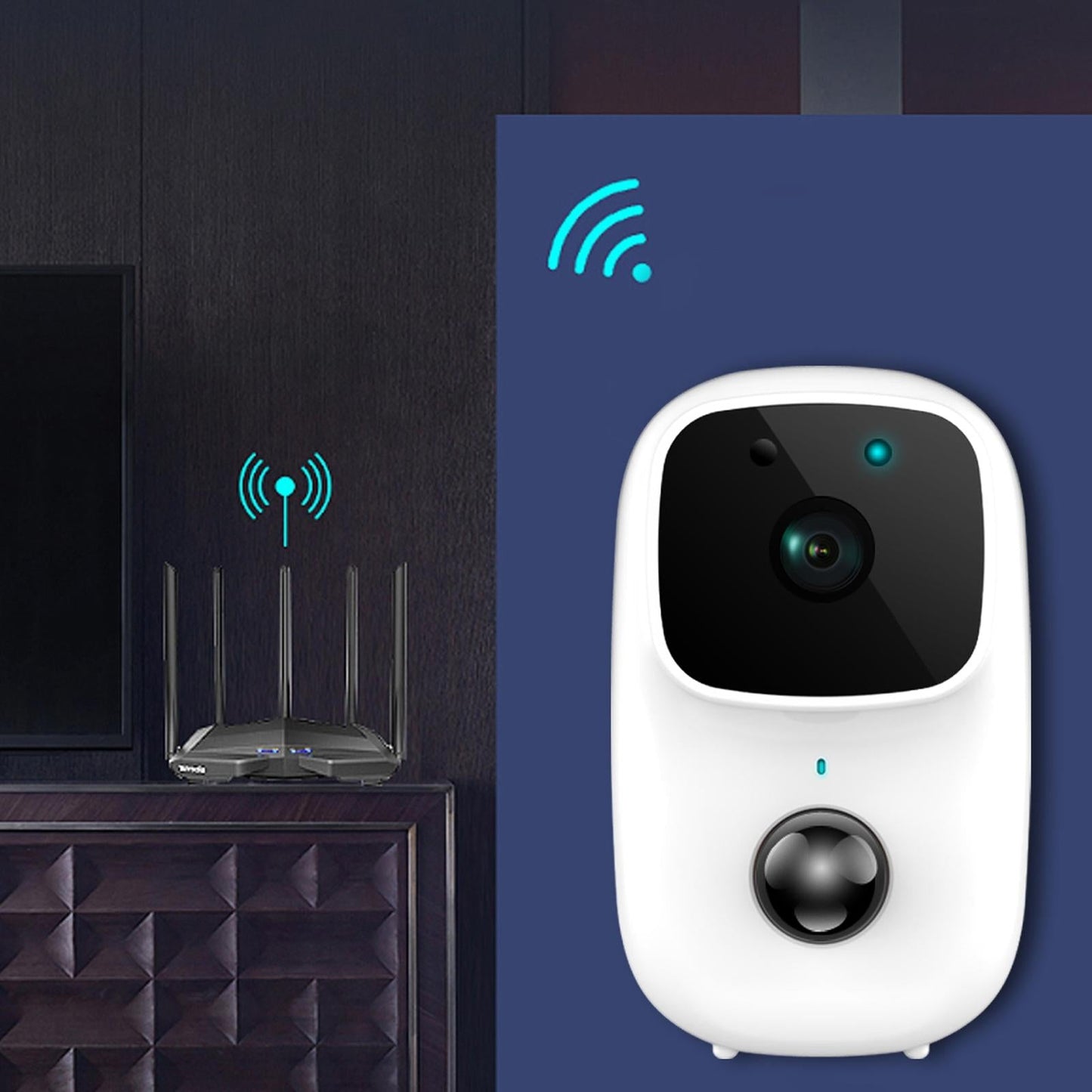 Low-Power Battery-Powered Security Camera – PIR Motion Detection, Two-Way Intercom, Wireless Surveillance