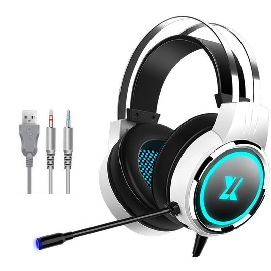 X8 Double Hole Gaming Headset with Mic – Stars White, Surround Sound, Noise Cancelling, Comfortable Fit