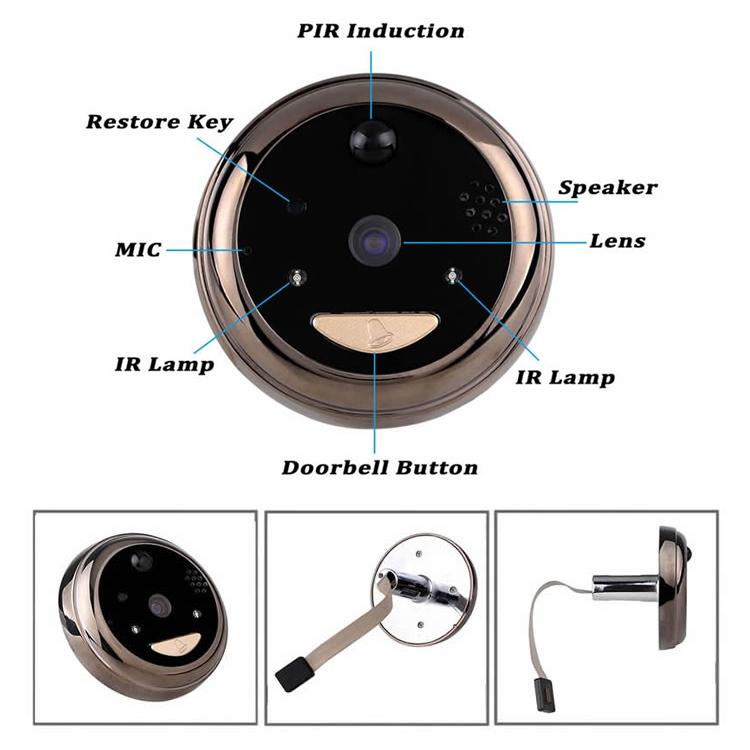 Smart WiFi Video Doorbell with 2.8” OLED Display – 1.0MP Camera, Motion Detection, 32GB TF Card Support