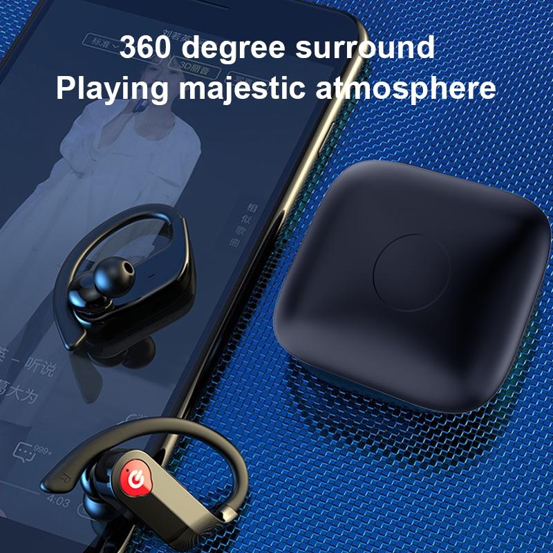 Q83 Wireless Sports Bluetooth Earphones with Charging Box – Sweatproof, Clear Sound, Long Battery Life