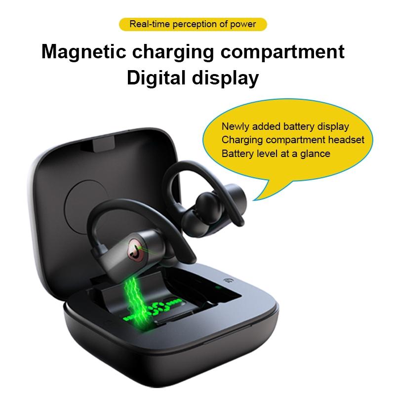 Q83 Wireless Sports Bluetooth Earphones with Charging Box – Sweatproof, Clear Sound, Long Battery Life