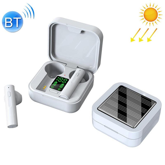 Mini Solar Bluetooth Sport Earphones – Wireless In-Ear Headset with Charging Box