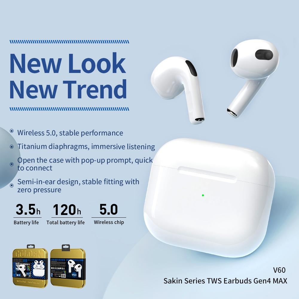 Max Bounty Series V60 True Wireless Stereo Earphones – Bluetooth TWS In-Ear Headphones