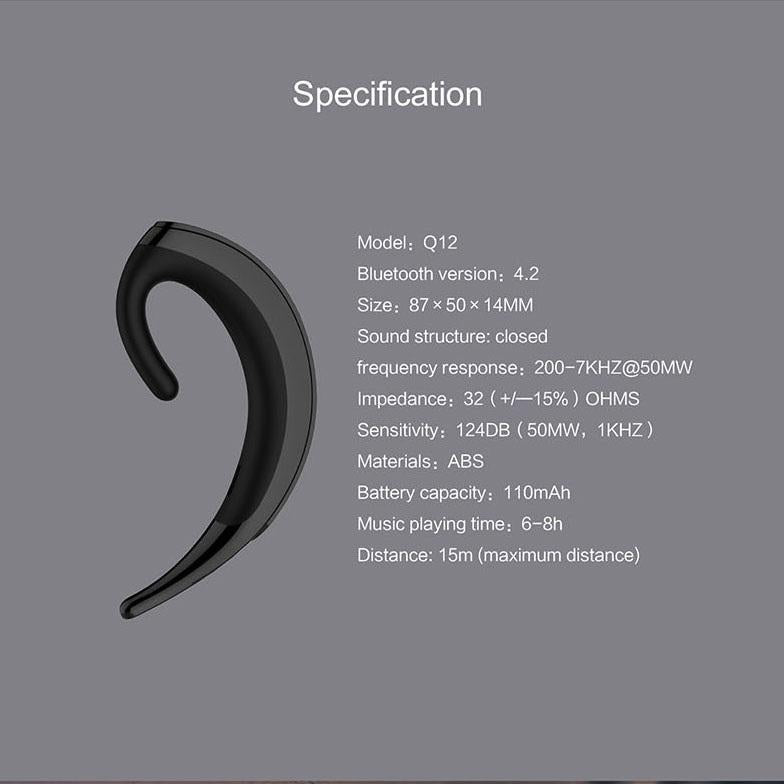 Wireless Bluetooth Earphone – Business Style Ear-Hanging Headset