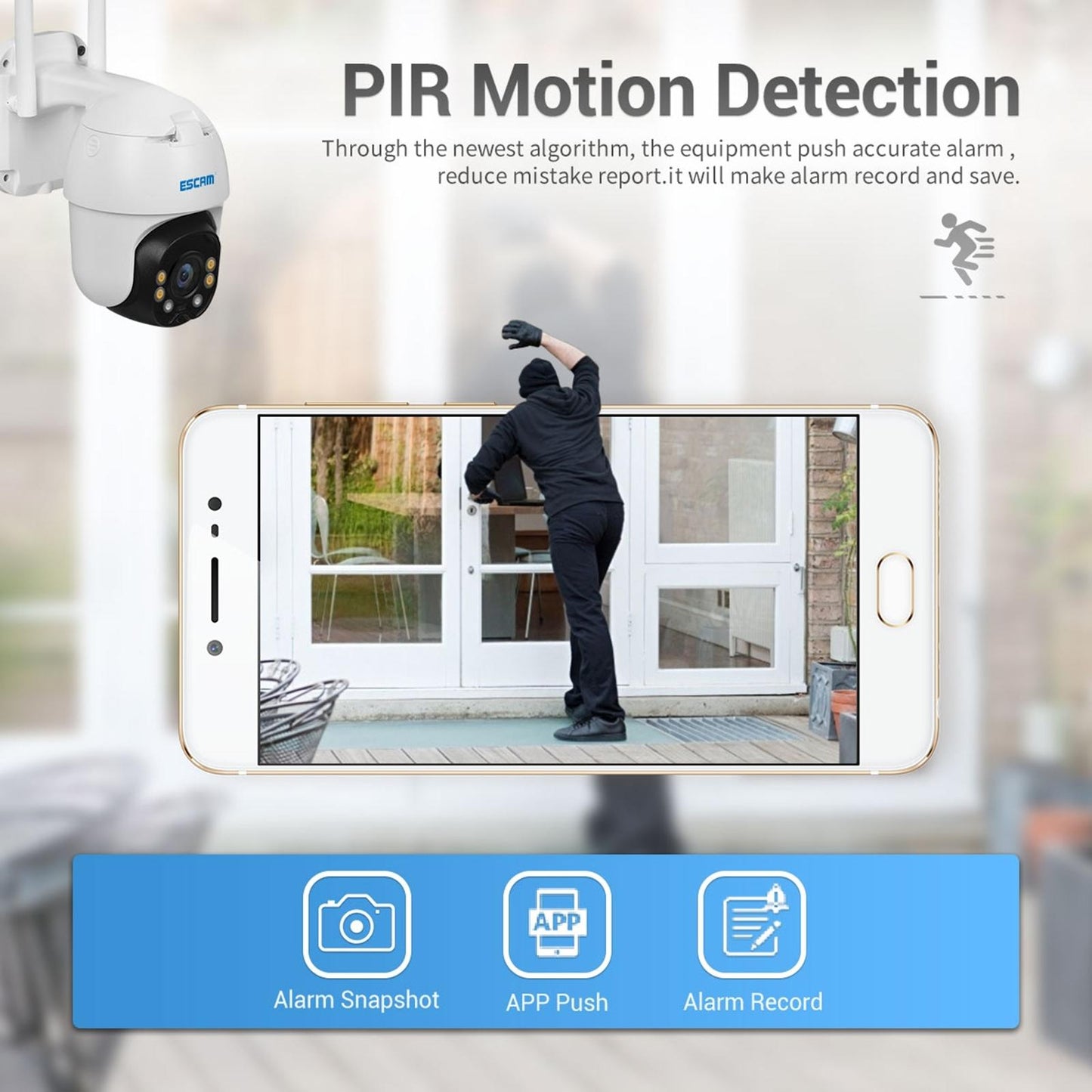 Waterproof WiFi Solar Security Camera – Night Vision, Motion Detection, 2-Way Audio, PTZ Control