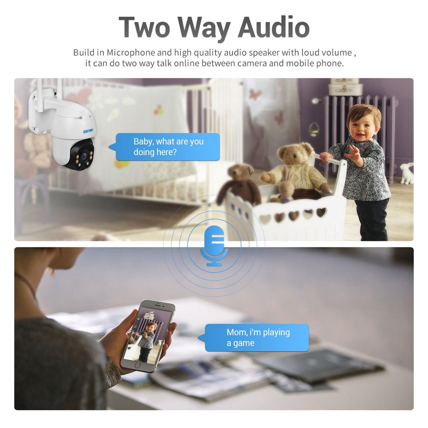 Waterproof WiFi Solar Security Camera – Night Vision, Motion Detection, 2-Way Audio, PTZ Control