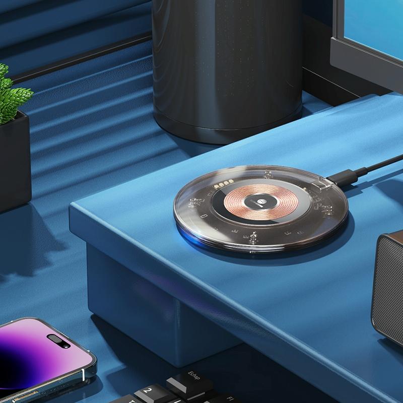 15W Desktop Wireless Charger with Sleek Design | Fast Qi Charging Pad for Phones & Devices