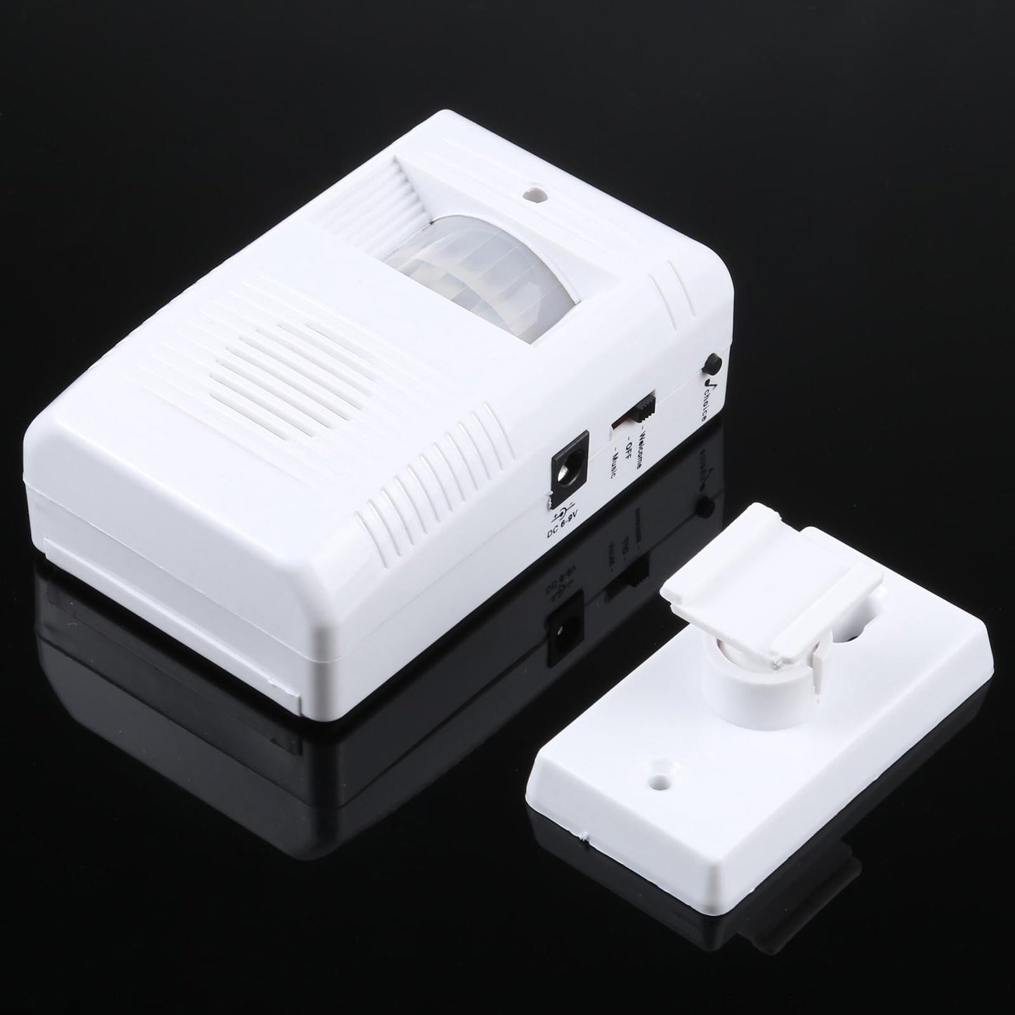 Electronic Infrared Motion Sensor Doorbell – Automatic Guest Welcome Chime – Wireless Entry Alert System – White