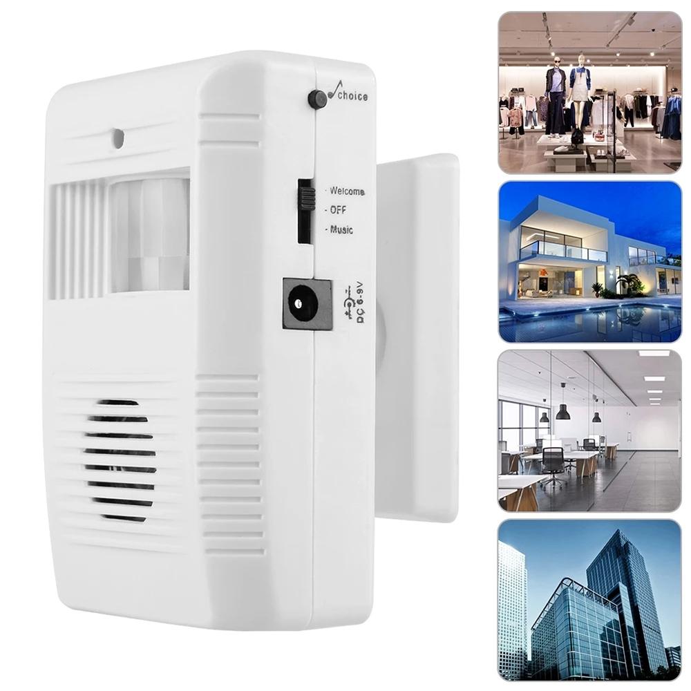 Electronic Infrared Motion Sensor Doorbell – Automatic Guest Welcome Chime – Wireless Entry Alert System – White