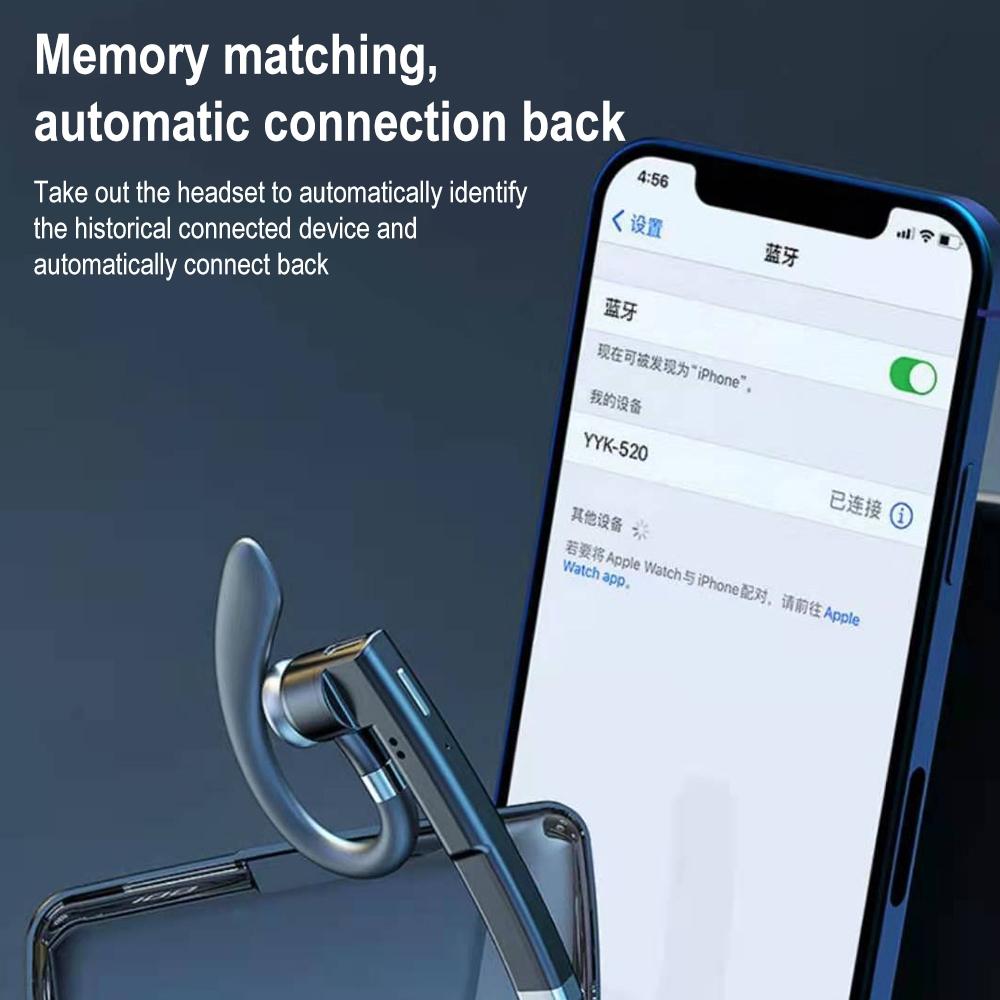 Wireless Bluetooth Earphone with Noise Cancelling & Rotatable Earhook – Charging Case with Digital Display