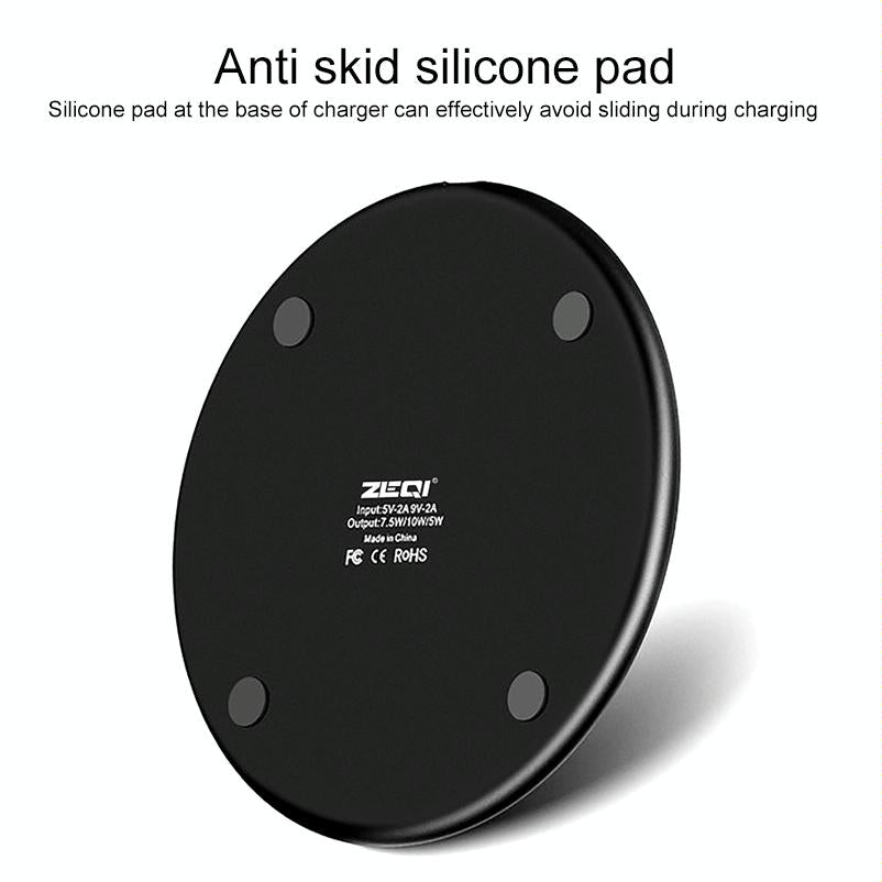 10W Non-Slip Wireless Charger with Smart Cooling | Fast Qi Charging Pad for Phones
