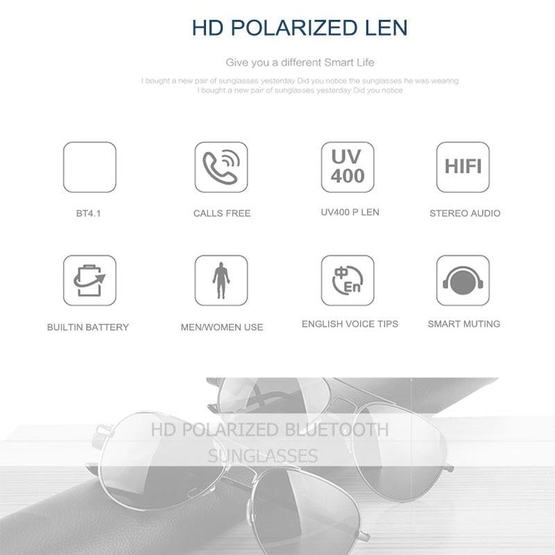 Wireless Bluetooth Sunglasses with Built-In Music Earphones & Mic – Smart Audio Glasses for Hands-Free Calls & Outdoor Use