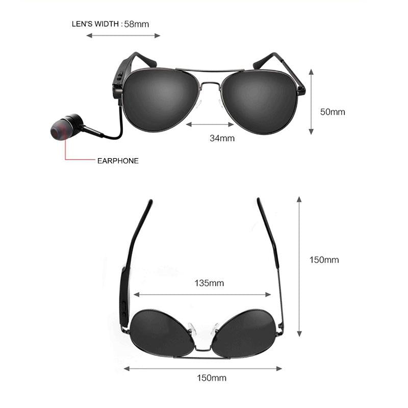 Wireless Bluetooth Sunglasses with Built-In Music Earphones & Mic – Smart Audio Glasses for Hands-Free Calls & Outdoor Use
