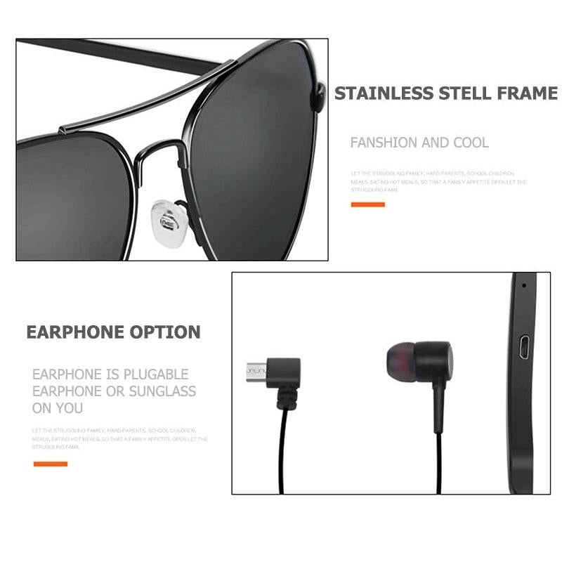 Wireless Bluetooth Sunglasses with Built-In Music Earphones & Mic – Smart Audio Glasses for Hands-Free Calls & Outdoor Use