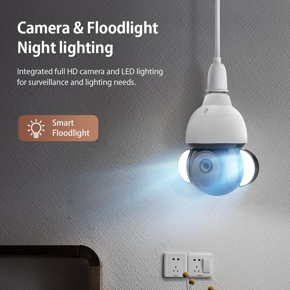 5MP E27 Floodlight Security Camera Bulb – Motion Detection, Night Vision, WiFi Smart Surveillance
