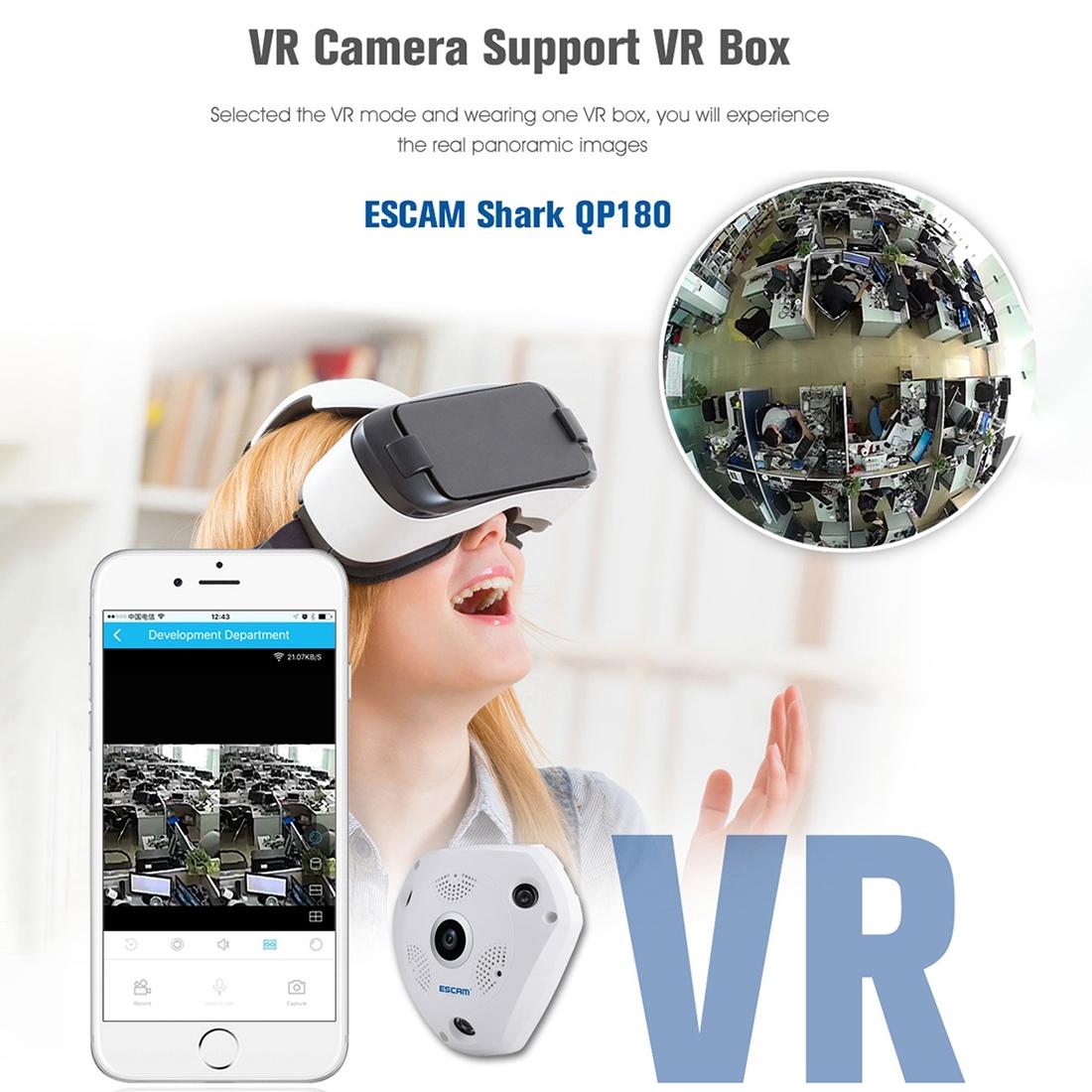 Shark 960P 360° Fisheye WiFi IP Camera – Motion Detection, Night Vision, Panoramic Security Cam