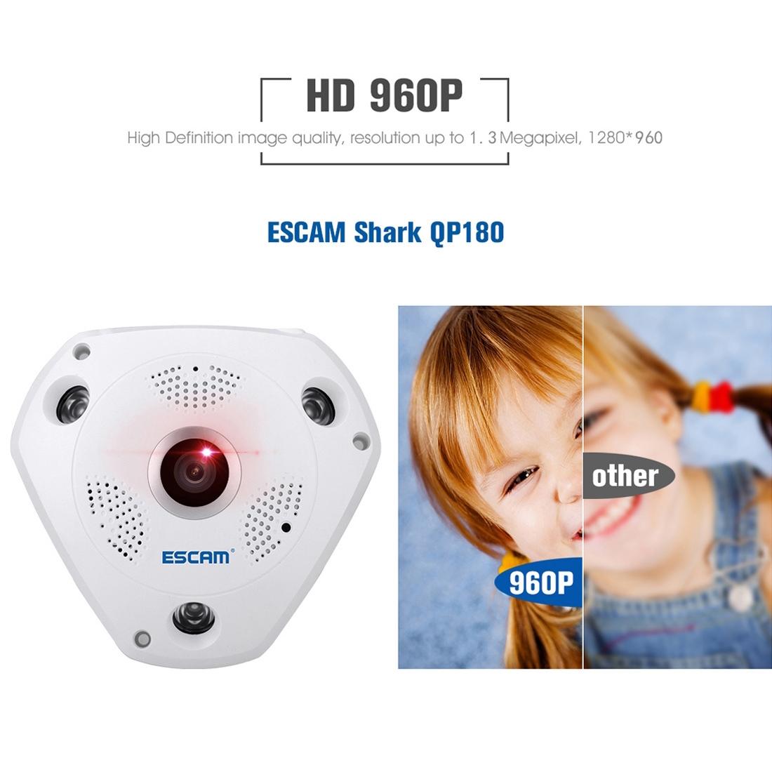 Shark 960P 360° Fisheye WiFi IP Camera – Motion Detection, Night Vision, Panoramic Security Cam