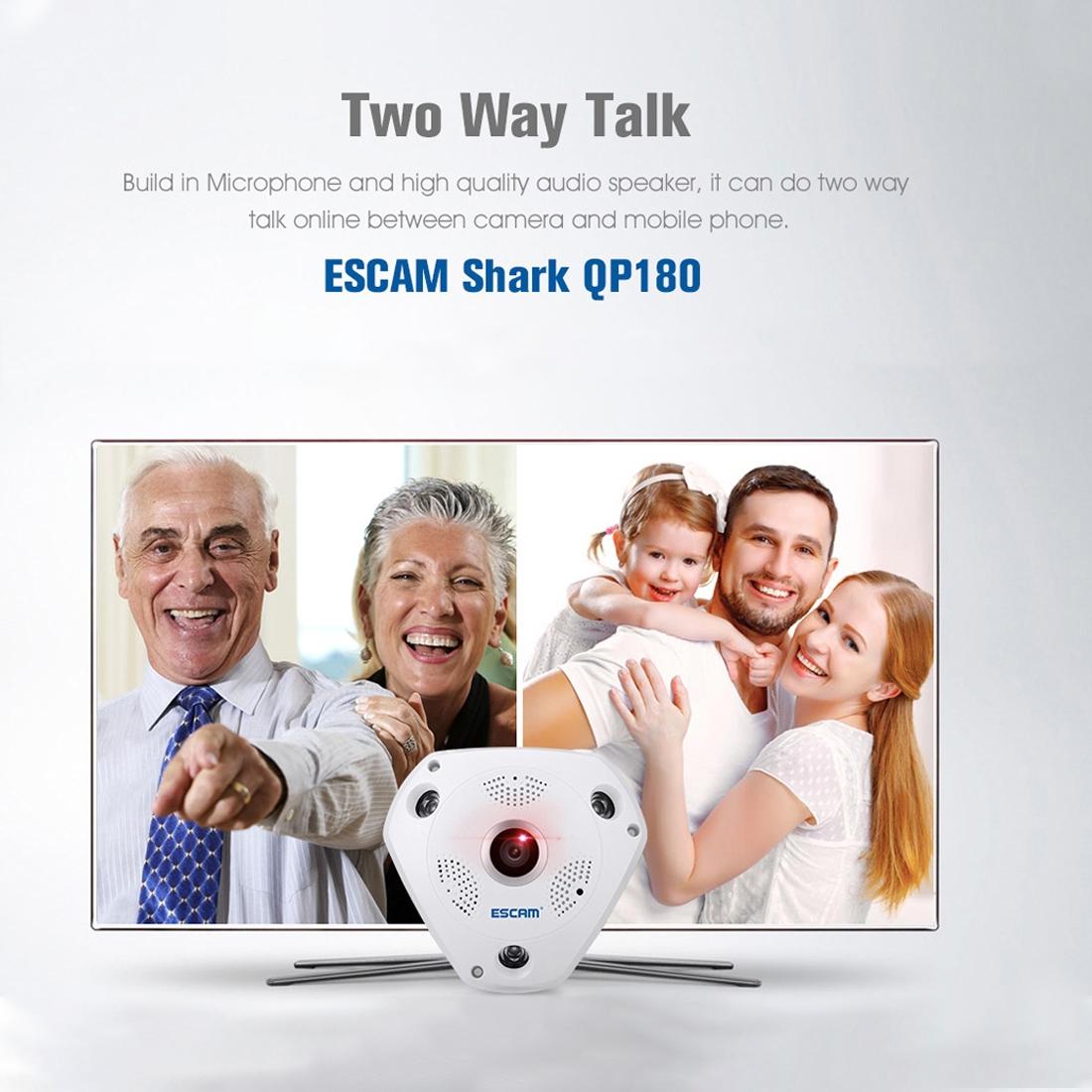 Shark 960P 360° Fisheye WiFi IP Camera – Motion Detection, Night Vision, Panoramic Security Cam