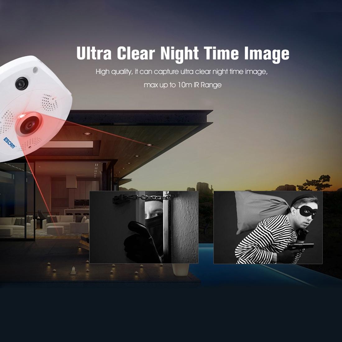 Shark 960P 360° Fisheye WiFi IP Camera – Motion Detection, Night Vision, Panoramic Security Cam