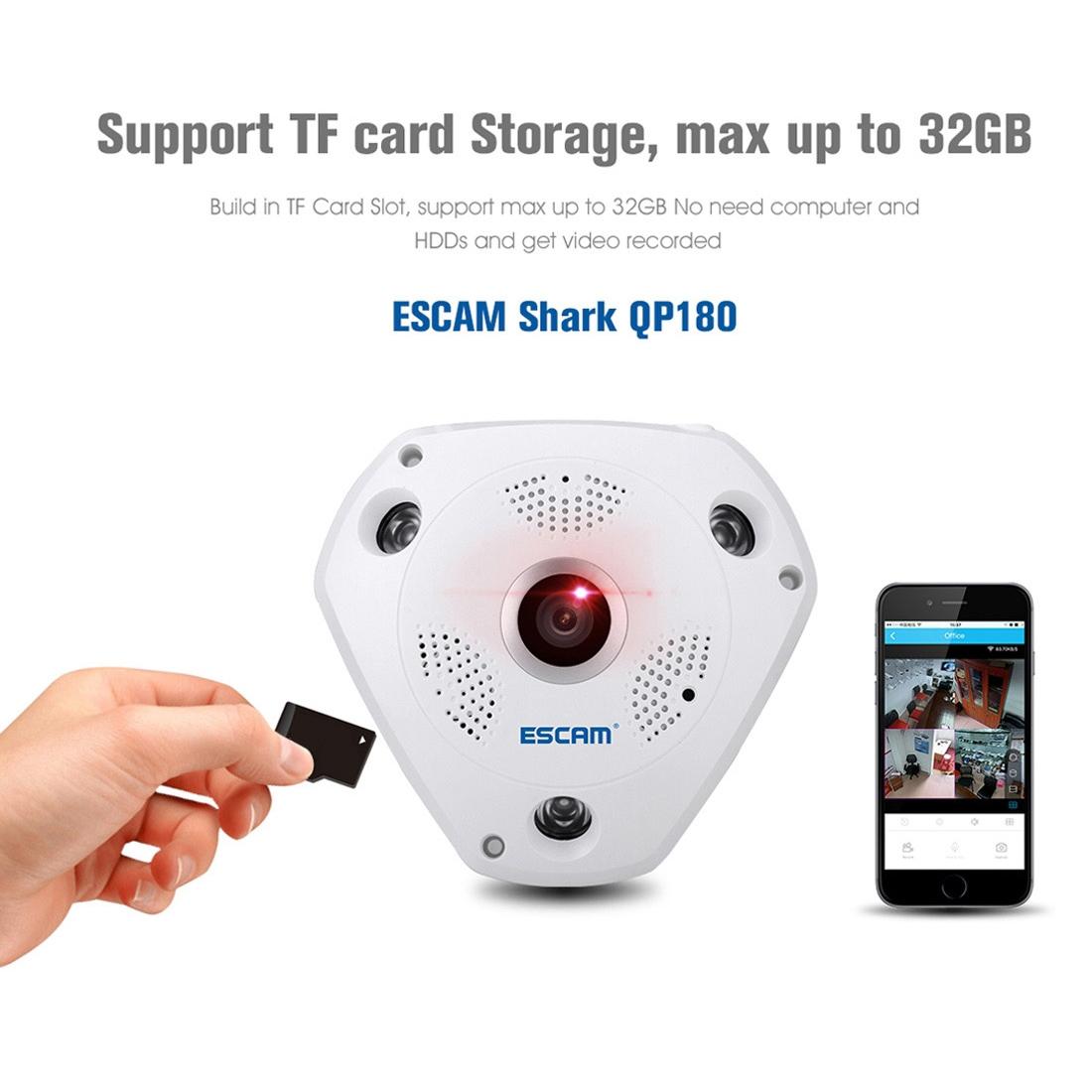 Shark 960P 360° Fisheye WiFi IP Camera – Motion Detection, Night Vision, Panoramic Security Cam
