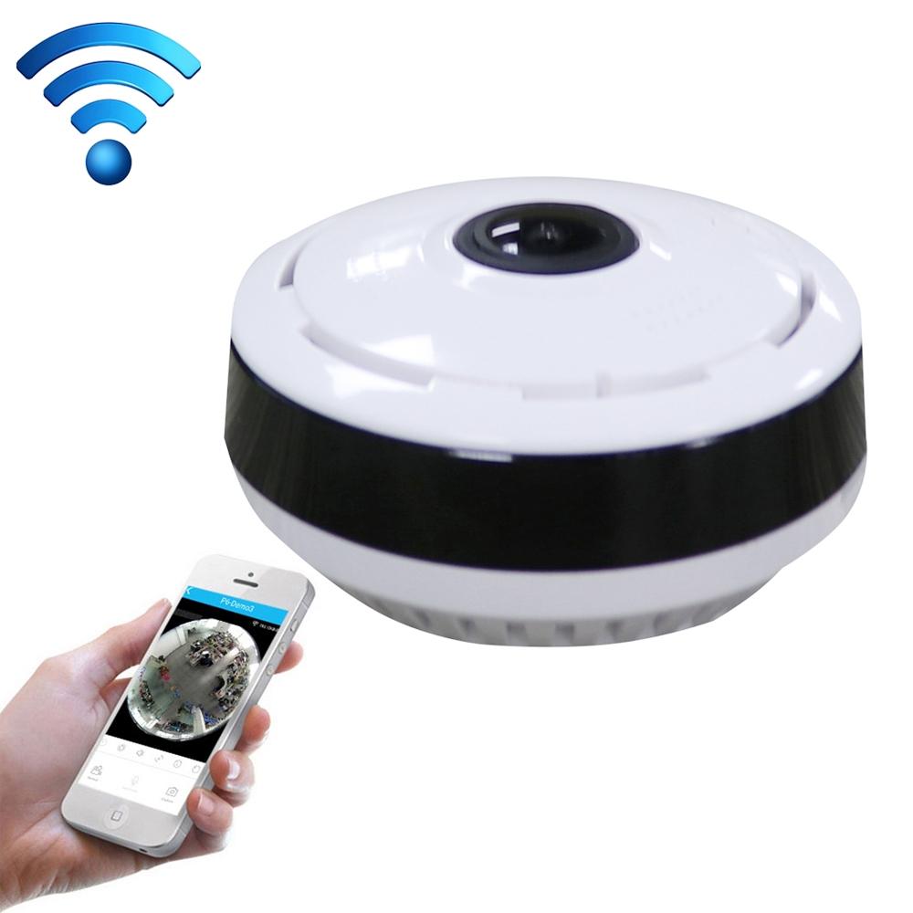 Smart Wireless WiFi IP Camera with Fisheye Wide-Angle Lens – 1.0MP, TF Card Support up to 128GB
