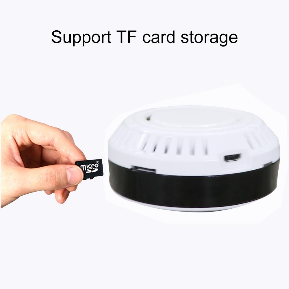 Smart Wireless WiFi IP Camera with Fisheye Wide-Angle Lens – 1.0MP, TF Card Support up to 128GB