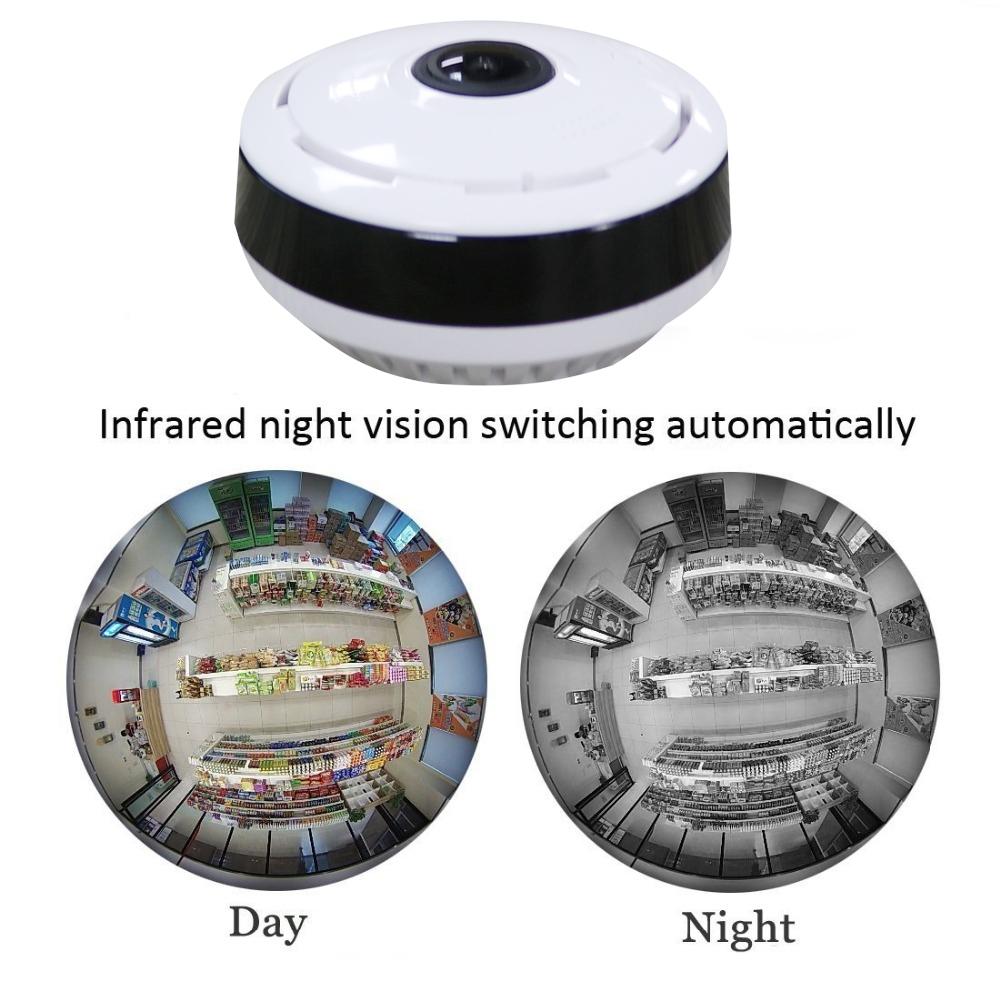 Smart Wireless WiFi IP Camera with Fisheye Wide-Angle Lens – 1.0MP, TF Card Support up to 128GB