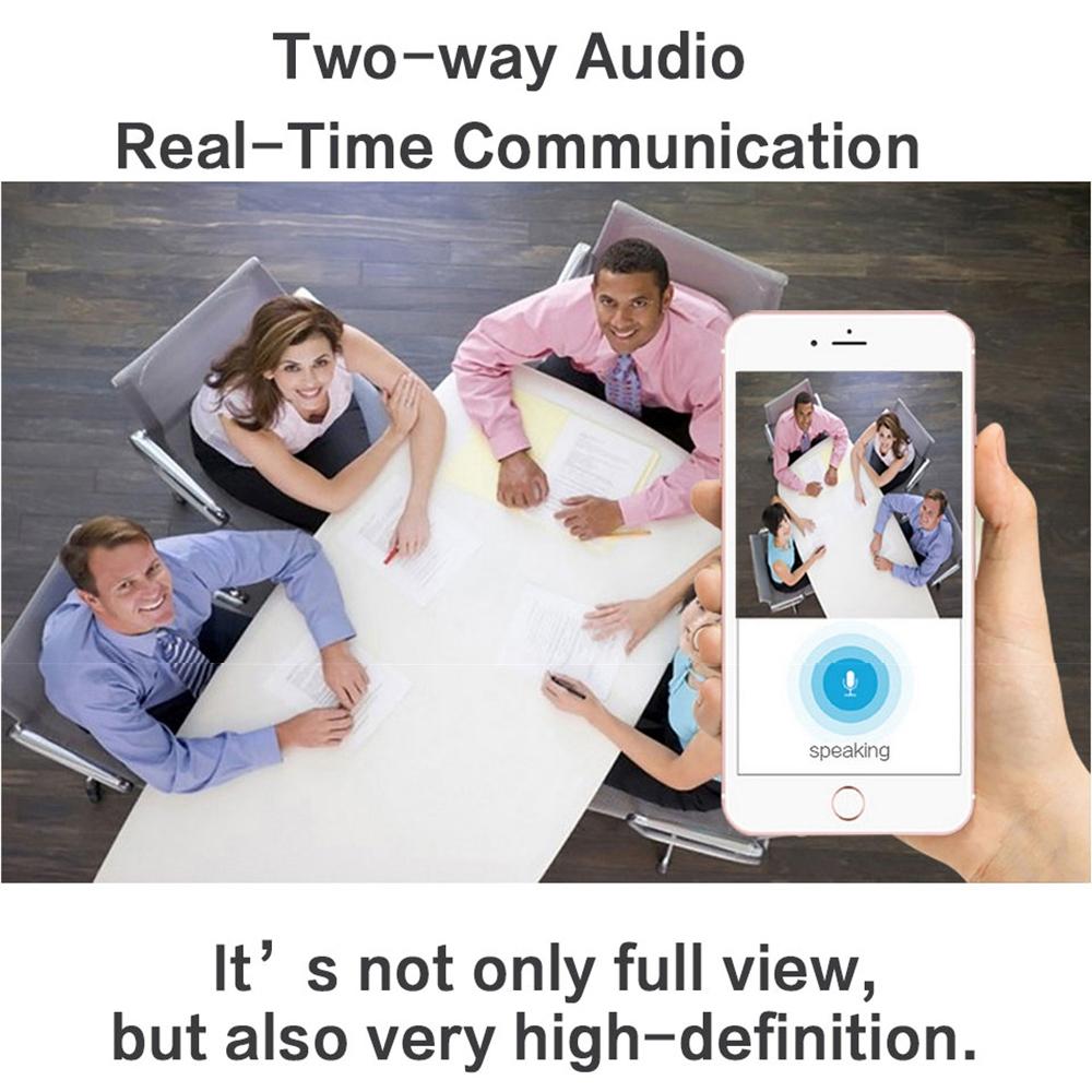Smart Wireless WiFi IP Camera with Fisheye Wide-Angle Lens – 1.0MP, TF Card Support up to 128GB