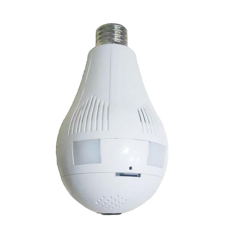 360° Light Bulb IP Camera with 1.3MP Lens – Motion Detection, Email Alarm, TF Card, App Push & 10M IR Distance