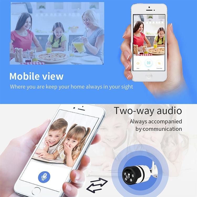Smart WiFi Security Camera – HD Video, IP66 Waterproof, Night Vision, Motion Detection, Indoor/Outdoor Use