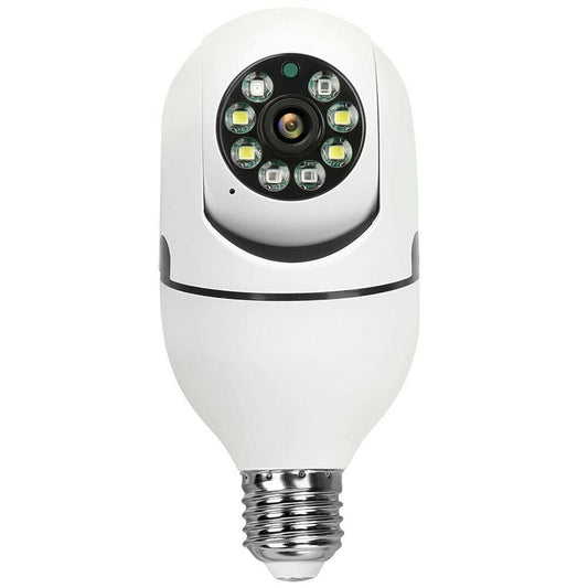 Smart Dual-Band WiFi Outdoor Light Bulb Camera – 1080P HD, Dual Light Source, Infrared Night Vision, Two-Way Audio, Motion Detection & TF Card Support