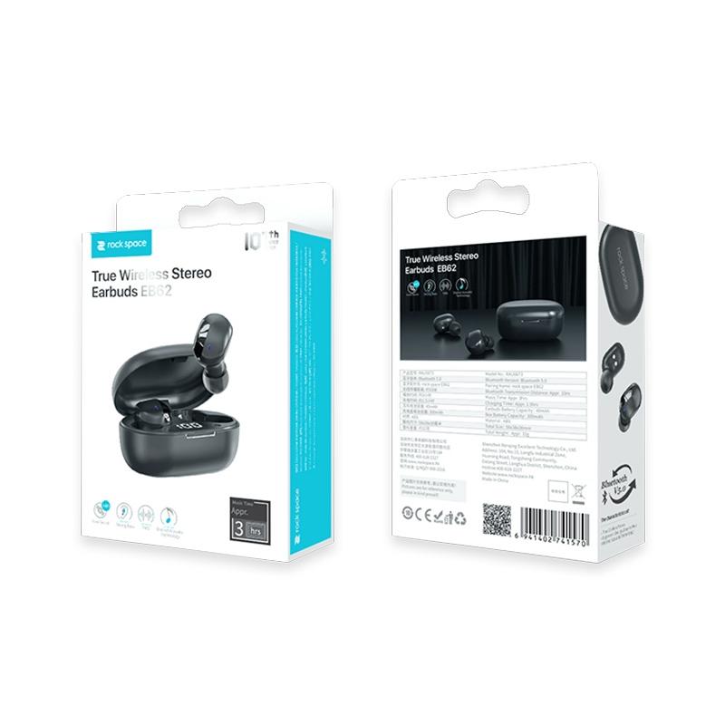 EB62 Mini Bluetooth Earphones with Magnetic Charging Box – Compact, Wireless Audio
