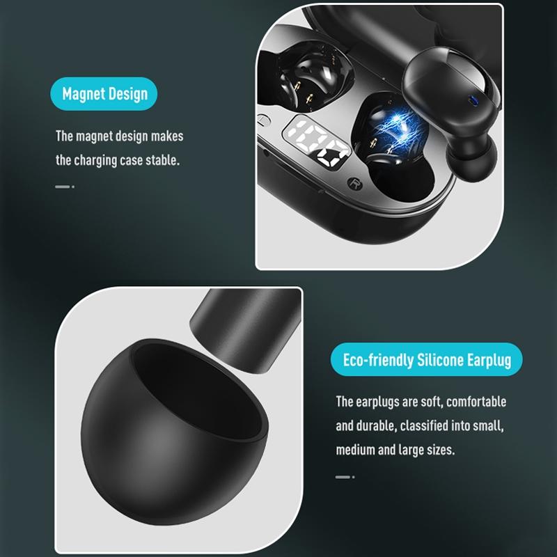 EB62 Mini Bluetooth Earphones with Magnetic Charging Box – Compact, Wireless Audio