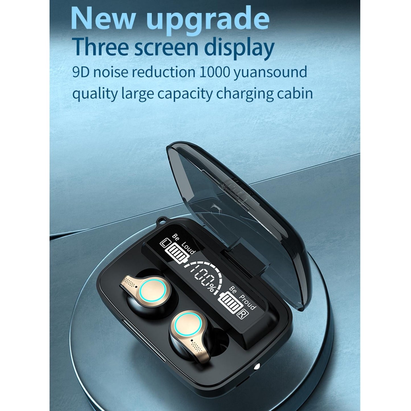 Waterproof Wireless Bluetooth 5.0 Earphones with LED Display & Charging Case