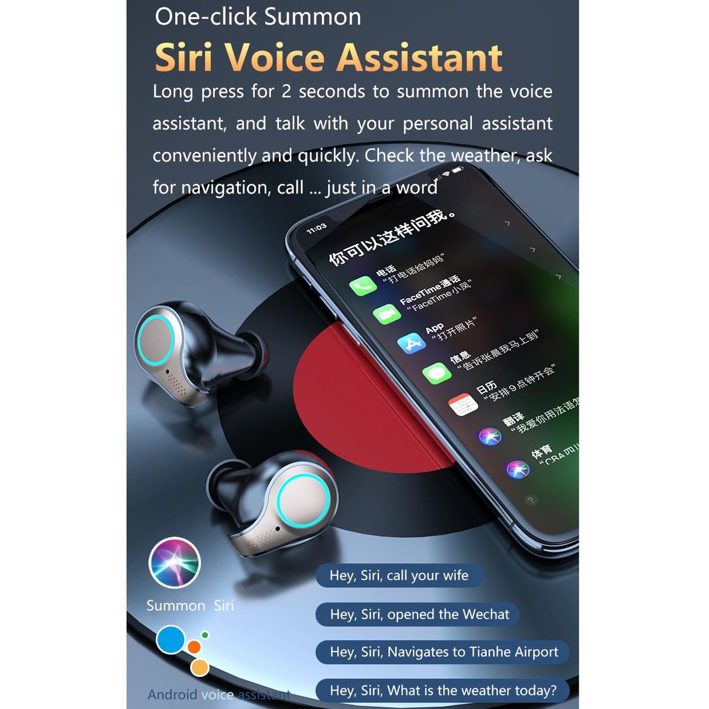 Waterproof Wireless Bluetooth 5.0 Earphones with LED Display & Charging Case