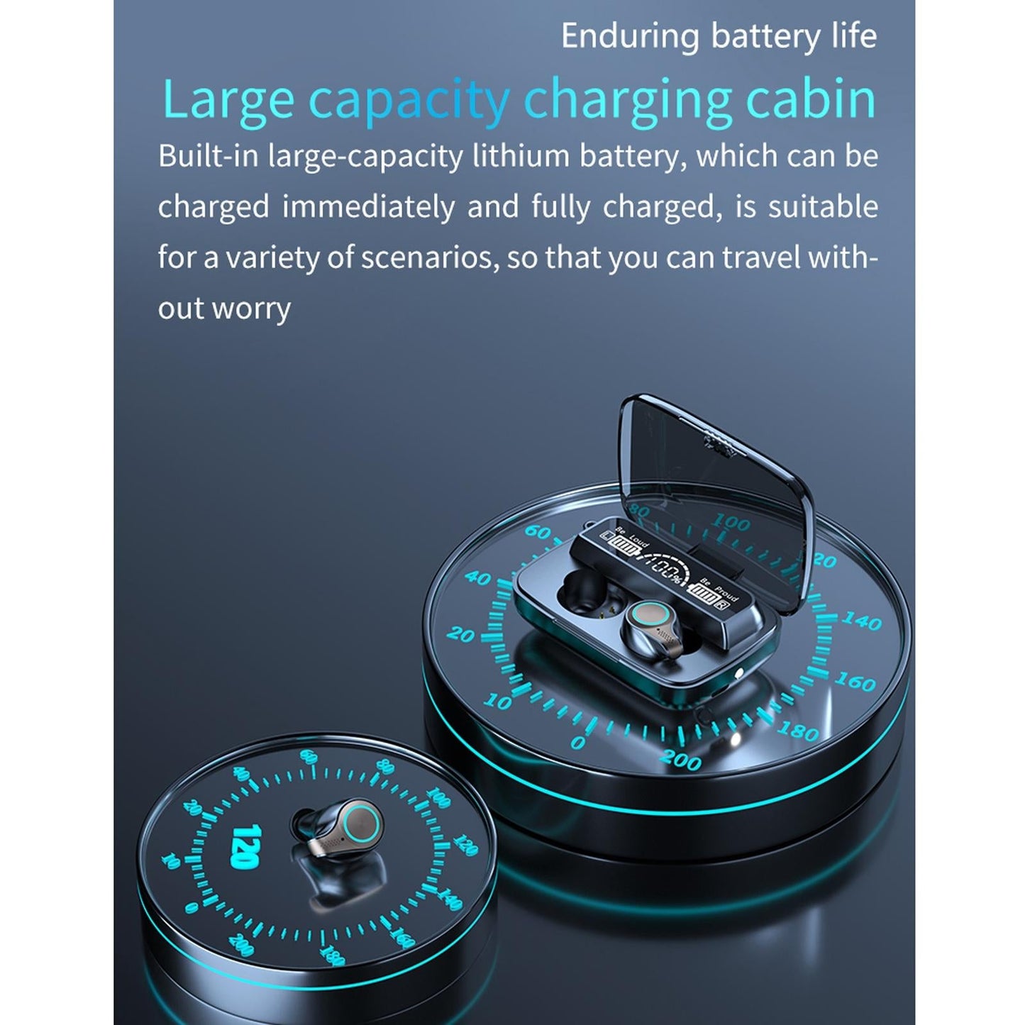 Waterproof Wireless Bluetooth 5.0 Earphones with LED Display & Charging Case