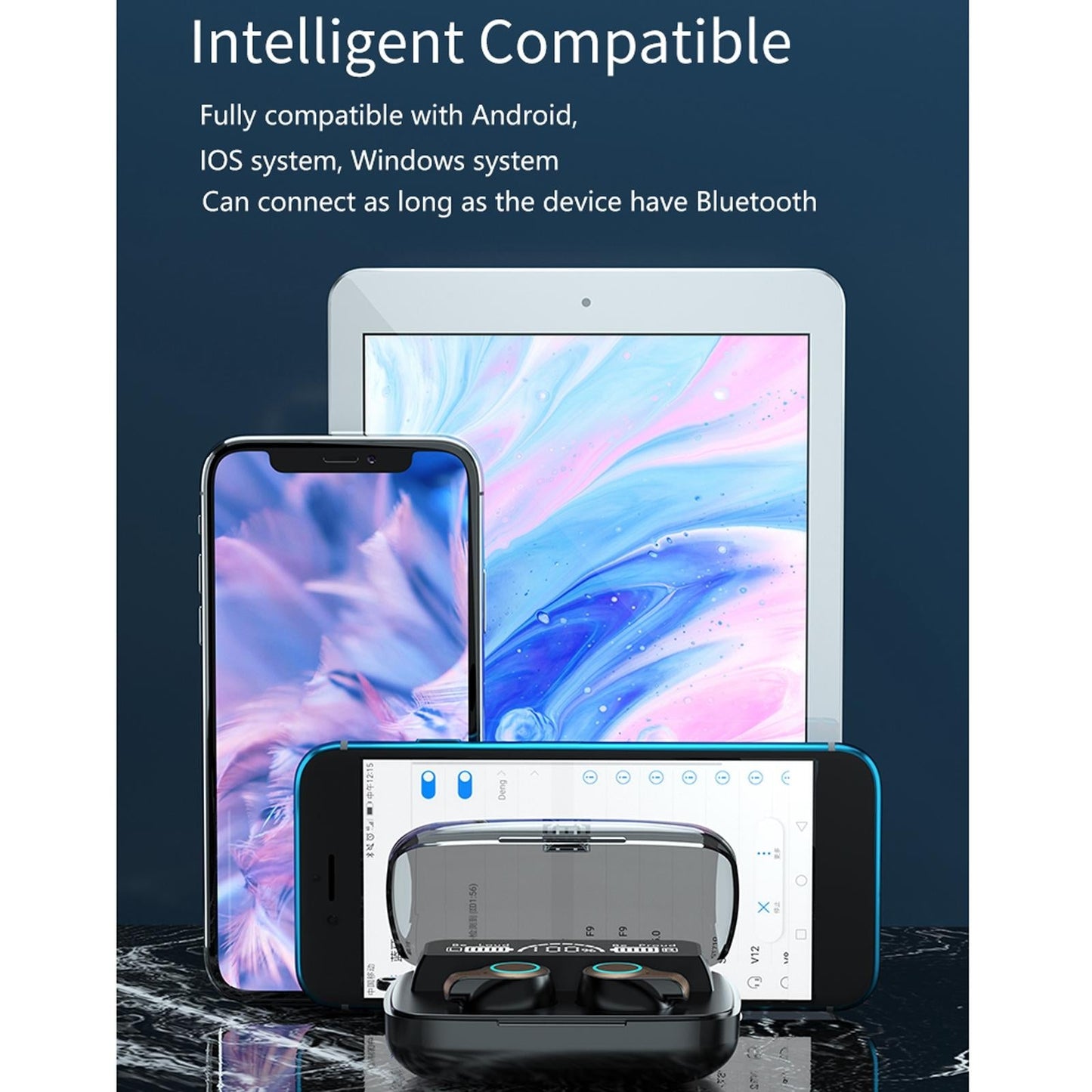 Waterproof Wireless Bluetooth 5.0 Earphones with LED Display & Charging Case
