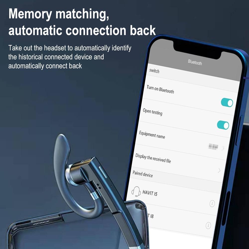 Rotatable Earhook Bluetooth Earphone for Noise Reduction Calls – Wireless Single-Ear Headset (No Charging Case)