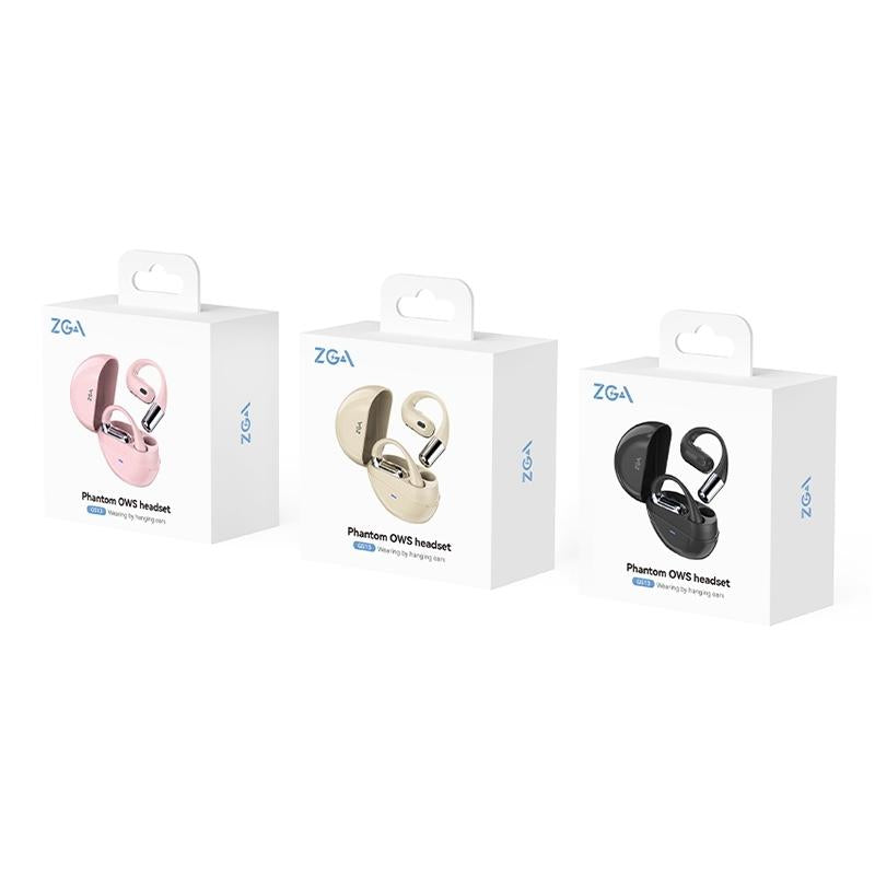 Phantom GS13 Open-Ear Wireless Bluetooth Earphones – Lightweight Air Conduction Design – Black"