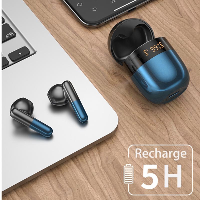 Wireless Earphones with AI Noise-Cancelling Mic – Bluetooth 5.3 In-Ear Headphones, Skin Colour